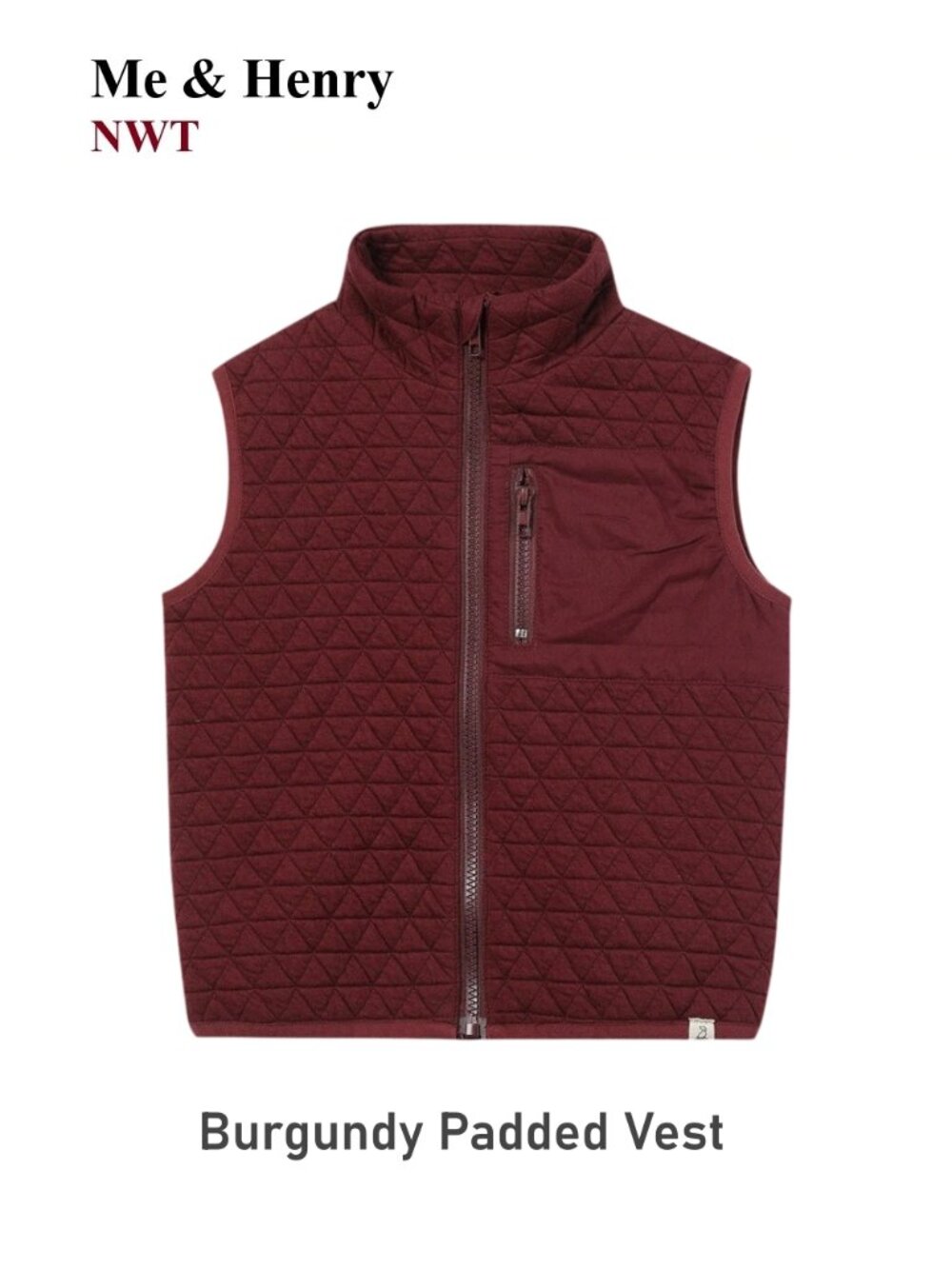 Burgundy Padded Vest for Layering by Me & Henry size 5/6Y